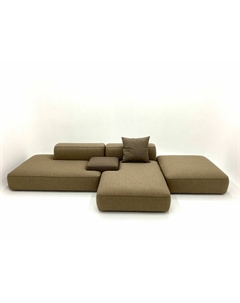 Модульный диван из ткани букле каштановый Laredoute