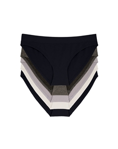 Трусики трикотажные midi Rosanne набор из 5 шт черный Laredoute