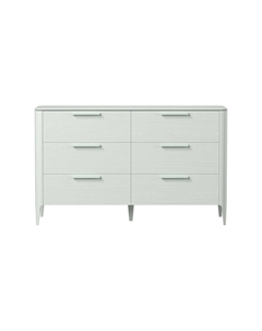 Комод 6 ящиков из массива дуба ширина 140 см белый So'home