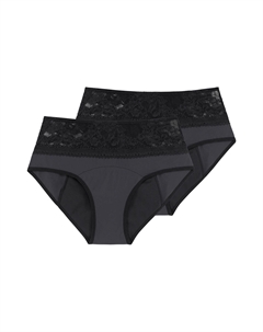 Комплект из двух трусов менструальных Eco Moon Lace черный Laredoute