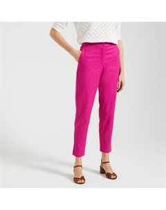 Брюки прямые 78 из льна и хлопка розовый Laredoute