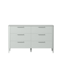 Комод 6 ящиков из массива дуба ширина 140 см серый Laredoute