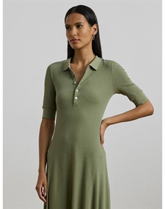 Платье миди с короткими рукавами зеленый Lauren ralph lauren