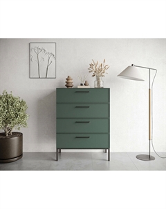 Комод вертикальный с 4 ящиками  зеленый So'home