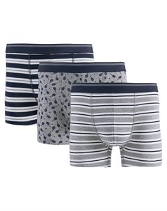 Комплект из трех трусов-боксеров с принтом белый Laredoute