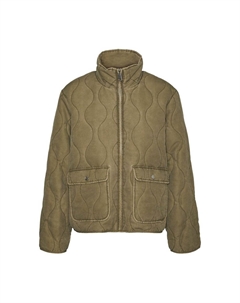 Жакет стеганый с воротником-стойкой каштановый Vero moda