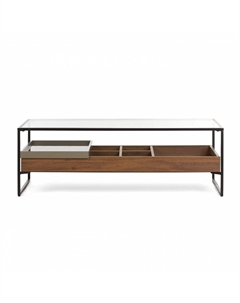 Журнальный стол из МДФ и стекла 120х60 черный Laredoute