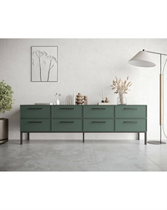Комод с восемью ящиками  зеленый So'home