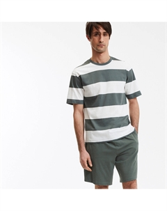 Пижамный костюм с шортами из трикотажного джерси топ в полоску зеленый La redoute collections