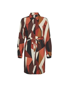 Платье-рубашка с принтом оранжевый Vero moda