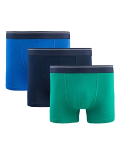 Комплект из трех однотонных трусов-боксеров La Redoute зеленый Laredoute