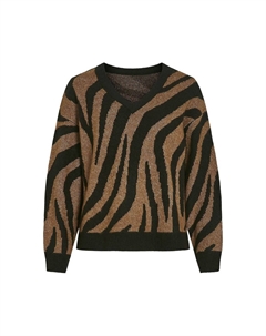 Джемпер с V-образным вырезом каштановый Vila