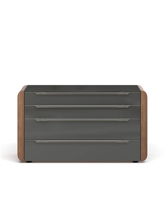 Комод из шпона ореха 4 ящика бежевый So'home