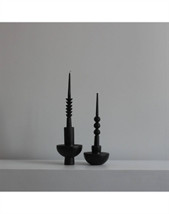 Подсвечники из керамики в форме молекулы черный So'home