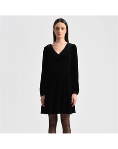 Платье с длинными рукавами с V-образным вырезом черный Laredoute