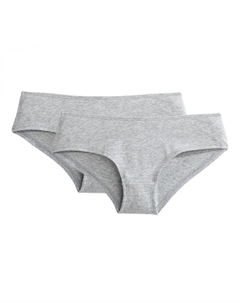 Комплект из 2 однотонных трусов из хлопка Cottone серый Laredoute