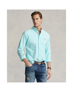 Рубашка прямого покроя из ткани оксфорд синий Laredoute