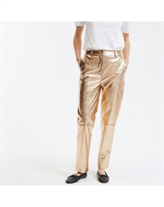 Брюки-дудочки из блестящей ткани золотистый La redoute collections