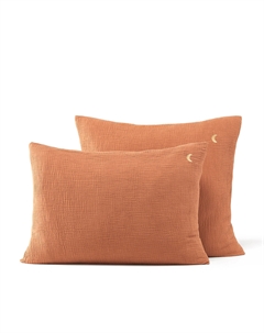 Наволочка из газовой ткани из биохлопка Cuddly каштановый Laredoute