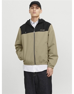 Куртка легкая с капюшоном бежевый Jack & jones
