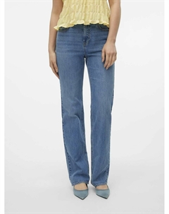 Джинсы прямые с высокой посадкой синий Vero moda