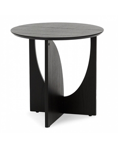 Кофейный стол из шпона ясеня диаметр 50 черный Laredoute