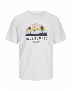 Футболка с короткими рукавами и рисунком спереди белый Laredoute