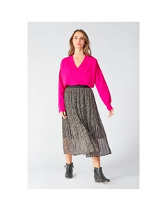 Юбка длинная с плиссировкой и принтом синий Laredoute