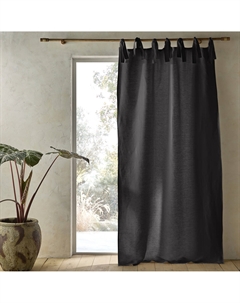 Льняная штора на подкладке с узелками Colin серый Laredoute