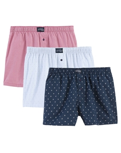 Комплект из трех трусов 100 хлопок синий Laredoute