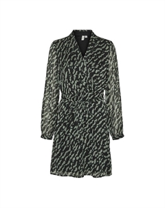 Платье короткое с принтом и V-образным вырезом зеленый Vero moda