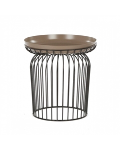 Стол кофейный из стали диаметр 45 каштановый So'home