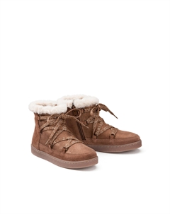 Ботинки кожаные на меху каштановый La redoute collections