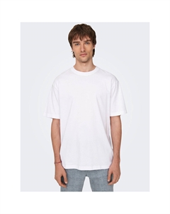 Футболка с круглым вырезом широкого покроя белый Only & sons