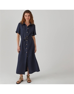 Платье-рубашка из меланжа лиоцелл ленOPHELIE синий La redoute collections