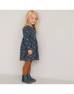 Платье с длинными рукавами принт сердечки синий Laredoute