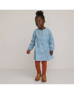 Платье Signature из велюра с принтом сердечки синий Laredoute