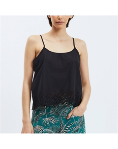 Топ с английской вышивкой черный Laredoute