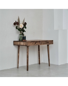 Стол письменный из массива березы каштановый Laredoute