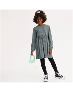 Платье с длинными рукавами из джерси с цветочным принтом зеленый Laredoute