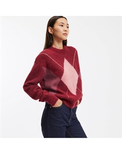 Джемпер с узором из шерсти альпака синий Laredoute