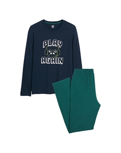 Пижама из джерси с принтом геймер синий La redoute collections