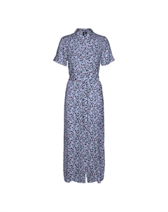 Платье-рубашка с завязками синий Laredoute