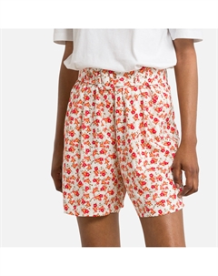 Шорты с принтом высокая посадка красный Vero moda