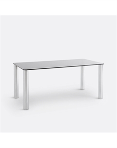 Стол из хромированной стали и закаленного стекла Ramcel каштановый Laredoute