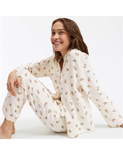 Пижама из хлопчатобумажной газовой ткани разноцветный Laredoute