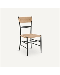 Стул из массива дуба и бумажного шнура Galia черный Am.pm.