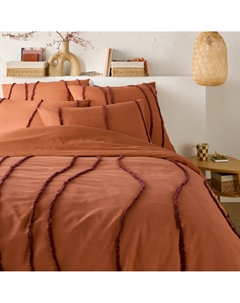 Пододеяльник из хлопка с ворсом Mansur каштановый La redoute interieurs