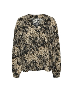 Блузка с принтом и V-образным вырезом черный Vero moda