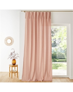 Штора из смешанной ткани с завязками и люверсами Lincot розовый Laredoute